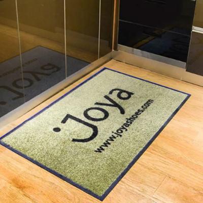 China Custom Print Commercial Entrance Mats Carpet Logo Doormats Rugs Nylon Surface for sale