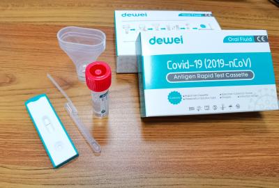 China Oral Specimen Sputum Saliva Rapid Test Kit For Covid-19 2019-NCoV Antigen Single Pack Home Use for sale