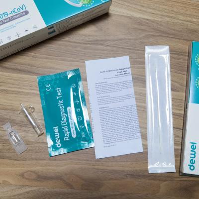 Chine Écouvillon rapide Kit Nasal Nasopharyngeal Sample de cassette de bande d'essai d'antigène à la maison de l'utilisation Covid-19 à vendre