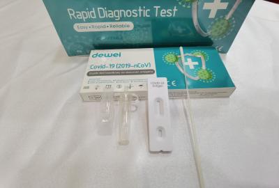 中国 Nasopharyngeal綿棒およびOropharyngeal綿棒による自己診断の家の使用されたCovid-19 （2019-nCoV）抗原急速なテスト カセット 販売のため