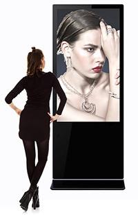 China Stand Alone Lcd Digital Signage 55 Inch Totem Ultra Thin Interactive Touch Screen Kiosk for sale