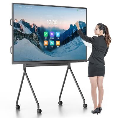 China 75 Inch All In One PC Smart Interactive Whiteboard 4k Touch Screen Panel For School for sale