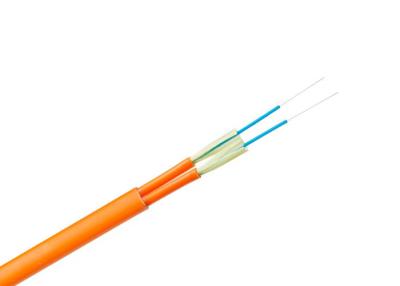 China GJFJV Fiber Optic Indoor Cable Tight Buffer Duplex Flat Cord 5 KN/M Crush Resistance for sale