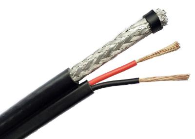China Cobertura de cobre del cable coaxial el 95% de la cámara RG6/U de HD con el alambre de la alimentación del poder en venta