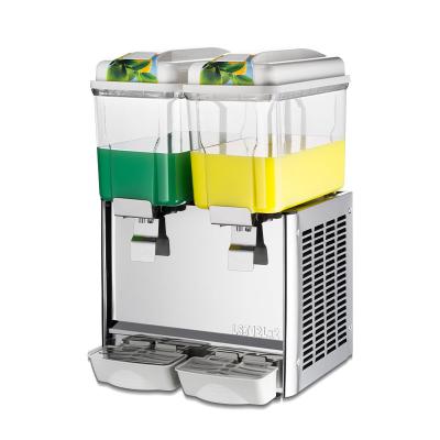 China Refrigerated Double Beverage Drink Dispenser 300W 12l Multiple Juice Dispenser for sale