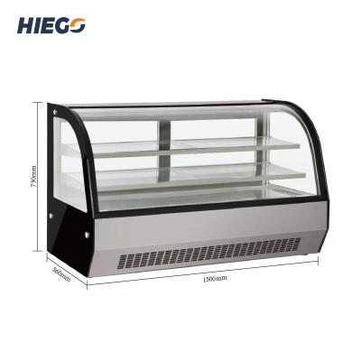 China Commercial Curved Refrigerated Cake Display Case Bakery Cooling Showcase For Supermarket for sale