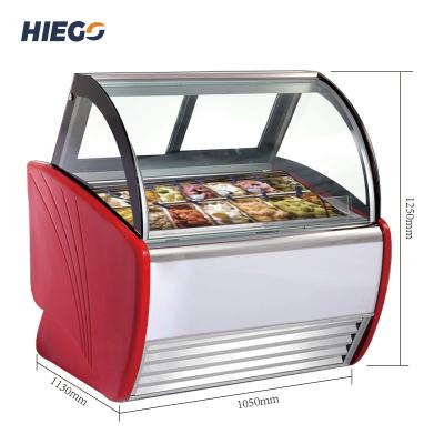 China Transparent Pastry Ice Cream Display Cabinet , Stainless Steel Gelato Cabinet for sale