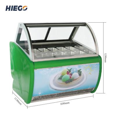 China 50-60hz Ice Cream Display Cabinet Curved Glass Gelato Display Cabinet for sale