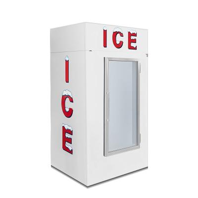 China Defrost Auto Cold Wall Outdoor Ice Merchandiser Glass Ice Cream Cabinet Stainless Steel for sale