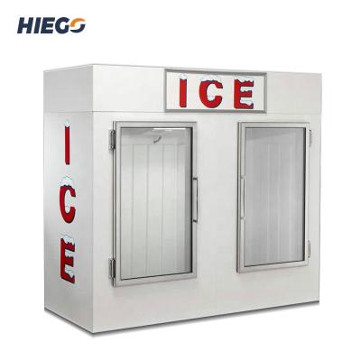 China Congelador de exhibición de paletas de PVC para exhibición de hielo al aire libre de acero inoxidable R404a en venta