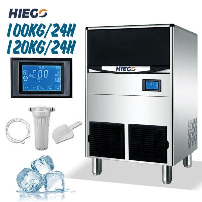 China 100KG Barrel Ice Maker R404a Commercial Ice Cube Machine Air Cooling for sale