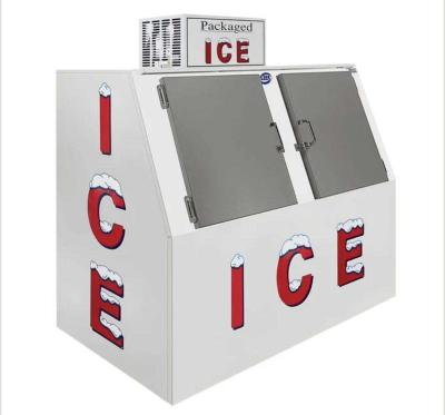 China Bagged Ice Storage Bin 1699L Ice Merchandiser Freezer With Slanted Front for sale