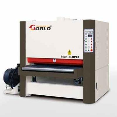 China 1220 mm Width Plywood Particle Board ABS Plastic Marble Stone 3 Heads Wide Belt Calibration Sander Machine BSGR-R-RP13 for sale