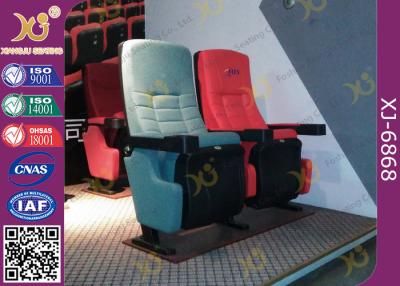 China Metal Frame Inner Structure Cupholder Folding Theater Seats Pushing Back For Theatre for sale