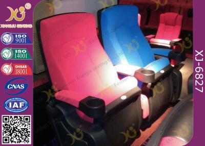 China Luxury Cinema Seat Fabric Upholstery Stadium Theater Seating With Cup Holder for sale