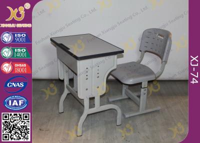 China Pre - Assembled Metal Kids School Desk And Chair Set With Electrostatic Powder Coating for sale