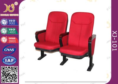 China Red Fabric Cover Auditorium Chairs With Folding Writing Pad H1000 * D750 * W550mm for sale
