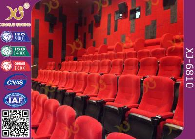 China Fabric Upholstered Folding Theater Seats Returning Seat By Gravity No Noise for sale