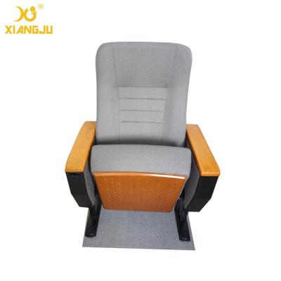 China Burlywood High Density Foam Novel Church Hall Chairs With MDF Writing Pad for sale
