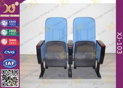 China Fabric Padder Prayer Seat Stacking Church Hall Chairs With Tablet And Book Rack for sale