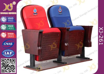 China East African Vintage Auditorium Church Hall Chairs With Embroidered Logo On Back for sale