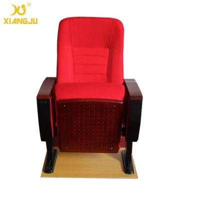 China Soild Wood Armrest Cold Rolled Strong Steel Chairs For Church Halls Floor Mounted for sale