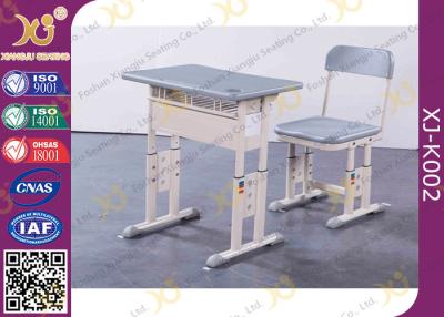 China Grey Adjustable Classroom Desk And Chairs For Nigeria Ghana / Educational Furniture for sale