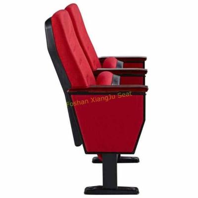 China Durable Red Fabric Auditorium Chairs With Wooden Or PP Writing Pad for sale