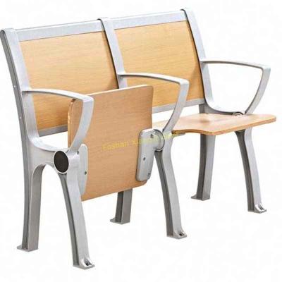 中国 調節可能なライティング・テーブルが付いている椅子の上で折る工場価格の学校の教室 販売のため