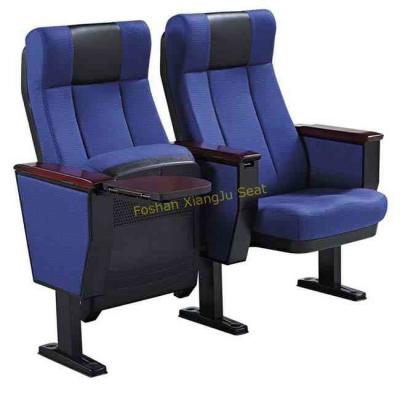 China Aluminum Legs Fabric Tip Up Auditorium Chairs With Book Net / Cup Holder for sale