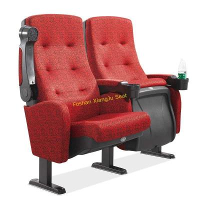中国 移動可能なArmrestの生地の花の劇場の座席の椅子は重力の赤い色によってひっくり返ます 販売のため