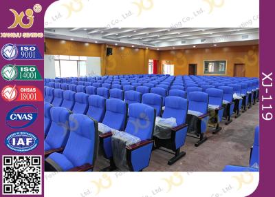 China Injection Molded Foldable Lecture Room Theatre Seating Chairs With Writing Tablet for sale