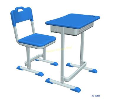 China Fixed Height 76 Cm HDPE Study Desk With Groove For Pen / School Classroom Furniture for sale