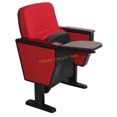 China Meeting Room / Classroom Fold Up Seating Auditorium Chairs With Wooden Writing Tablet for sale