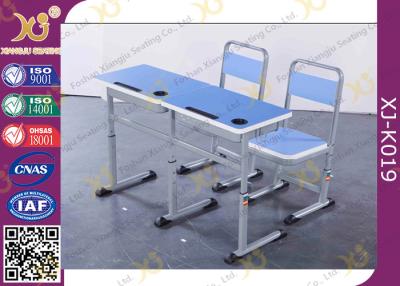 China Wooden Double Training Seminar Table And Chair Set Adjustable Height for sale