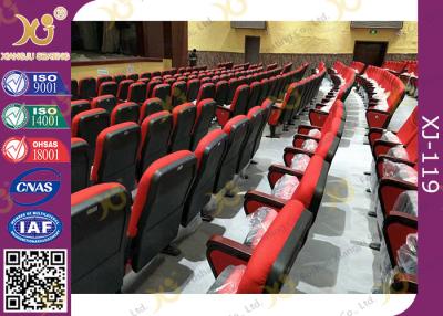 China Red Color Plastic Church Chairs / Conference Auditorium Hall Seats for sale