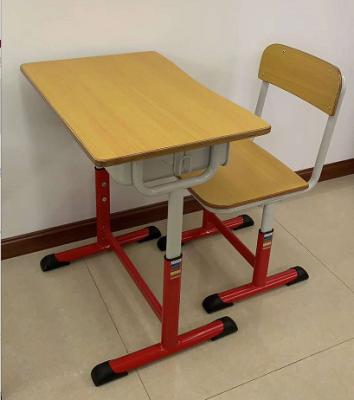China Ergonomic School Desk And Chair 650*450MM Wood Table Top Adjustable Steel Tube for sale