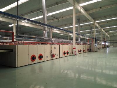 China Diversa máquina de Stenter de la materia textil de la tela 70 T con la calefacción de aceite de la conducción en venta