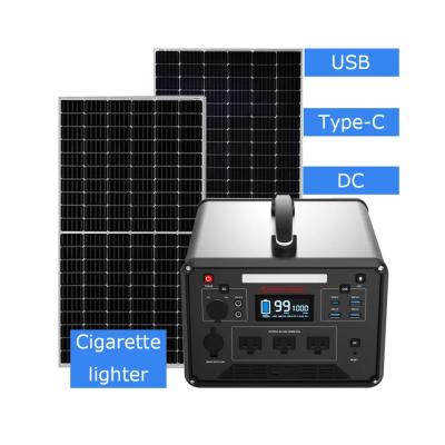 Portable Power Station with Solar Charge Lifepo4 1000Wh 12.8V DC 60Ah Power  Storage System for Home Backup Power