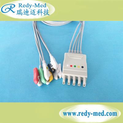 China 4mm Dia Disposable Ecg Lead Wires , IEC Pinch Grabber Lead Shielded Cable for sale