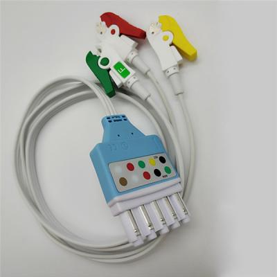 China HP/PH 5 conduz o IEC descartável dos grampos do comprimento 3 dos cabos de fio 90cm da ligação de ECG à venda