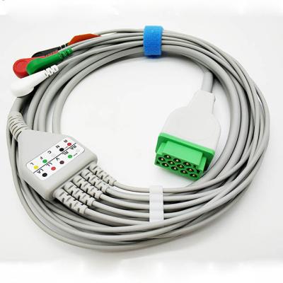 China Os cabos e os Leadwires das ligações ECG da parte 5 de GE Marqutte um agarram o tipo conector de Pin do Portable 11 à venda