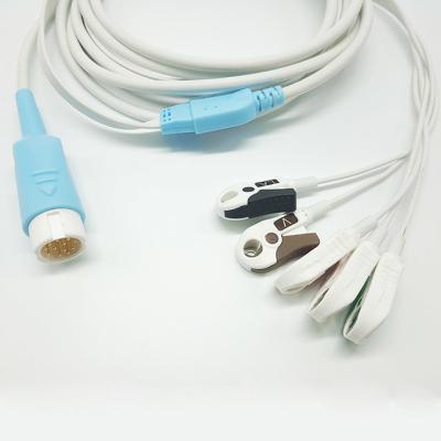 China Medical 12 Pin HP Disposible 5 Lead Ecg Cable for sale
