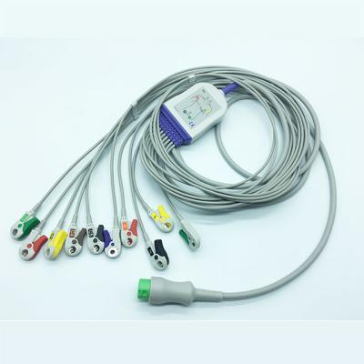 China Round 12 Pin IEC Snap Connector Mindray EKG Cables for sale