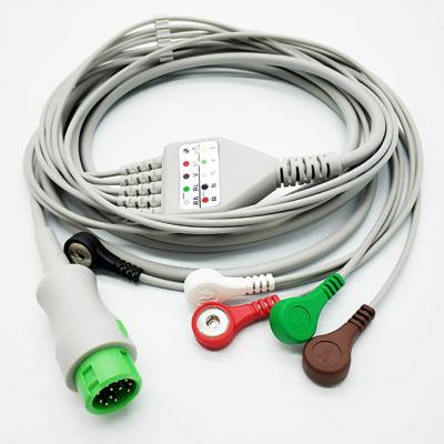 China Patient Monitor TPU Snap Connector ECG Electrode Leadwires for sale