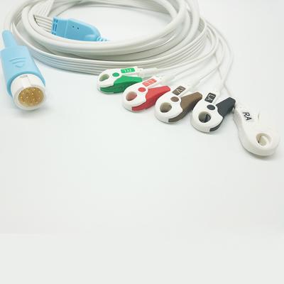 China 12 Pin Round Connector PH HP Disposable ECG Cables for sale