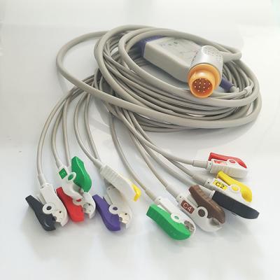China 12 Pin 10 Leads Grabber IEC DIXTAL EP12PIN EKG Cable for sale