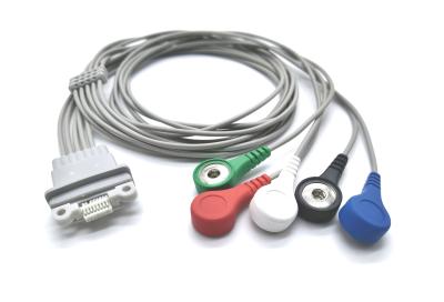 China Schiller Medilog AR12 mais a pressão de IEC/AHA/grampo 1.1m 5 cabo de Holter ECG da ligação à venda