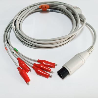 China 6P Dixtal Omnimed Monitor Animal ECG Cable 5 Lead  Grabber AAMI for sale