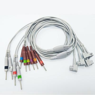 Chine L'électrocardiogramme de HP de 10 avances câble le bouton DIN pour l'électrode d'ECG à vendre